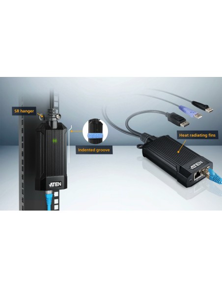 ATEN KG9900T interruptor KVM Negro, Púrpura