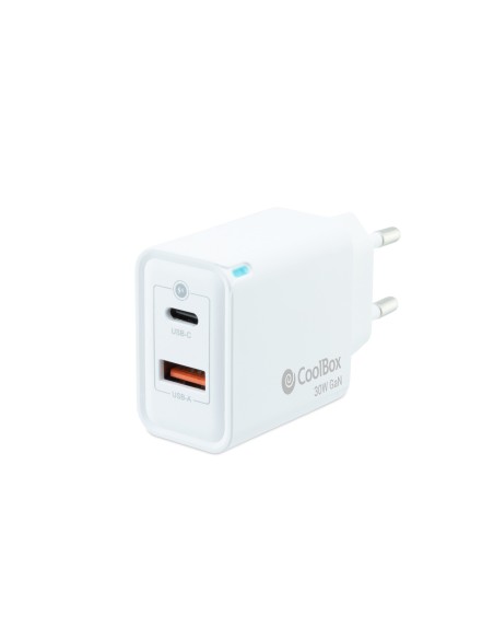 CARGADOR USB COOLBOX PARED USB-C USB-A 30W COO-CUP-30CA