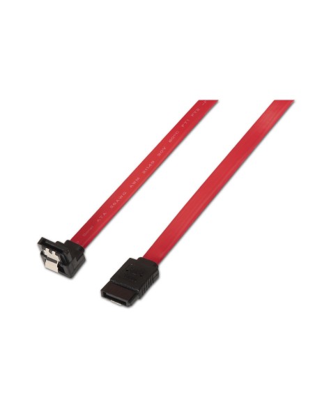 CABLE SATA III DATOS 6G DATOS ACODADO CON ANCLAJES ROJO 0.5M AISENS A130-0156