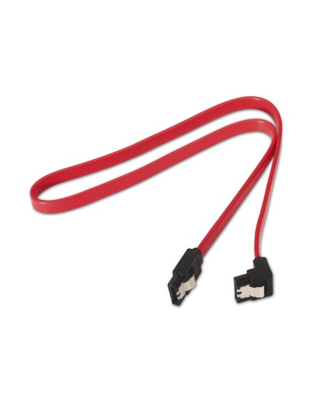 CABLE SATA III DATOS 6G DATOS ACODADO CON ANCLAJES ROJO 0.5M AISENS A130-0156