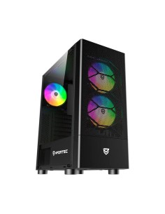 NFORTEC CAJA GAMING CRISTAL TEMPLADO CAELUM BLACK USB 3.0 RGB. NEGRO