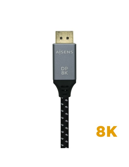 CABLE DISPLAYPORT V1.4 8K 60HZ DPM-DPM GRIS NEGRO 1.0M AISENS A149-0435