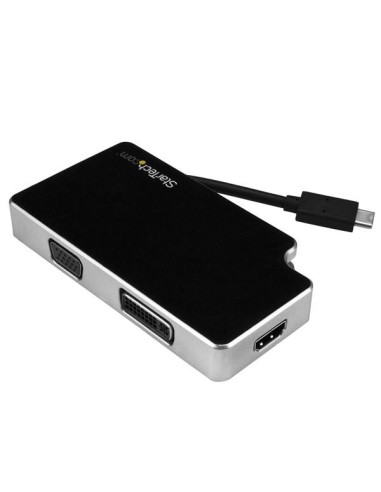 StarTech.com Adaptador de Viajes A V 3-en-1 USB-C a VGA, DVI