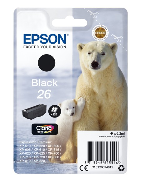 Epson Cartucho 26 negro (etiqueta RF)