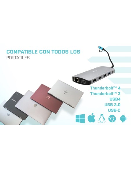i-tec USB 3.0 USB-C Thunderbolt 3x Display Metal Nano Dock w