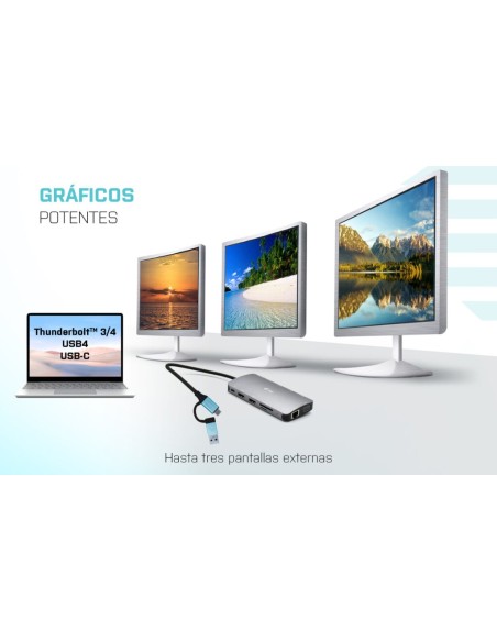i-tec USB 3.0 USB-C Thunderbolt 3x Display Metal Nano Dock w