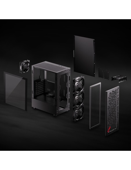 XPG Torre Gaming Valor AIR Cristal templado negro