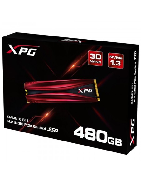 ADATA XPG Gammix S11 unidad de estado sólido M.2 480 GB PCI Express 3.0 3D TLC NVMe