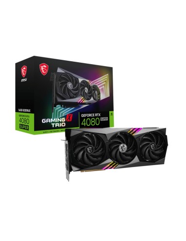 VGA MSI 4080 SUPER 16G GAMING X TRIO,NV,RTX4080SUPER,16GB,GDDR6X,256BIT,3DP+1HDMI,TORX FAN 4.0,3 VENTILADORES