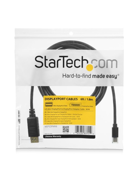 StarTech.com Cable Adaptador de 1,8m de Monitor Mini Display