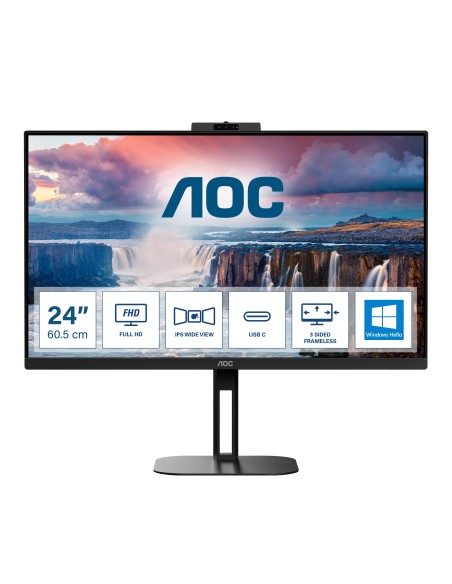 MONITOR 23.8 AOC PROFESIONAL 24V5CWBK FHD 1920X1080 WEBCAM MM NEGRO