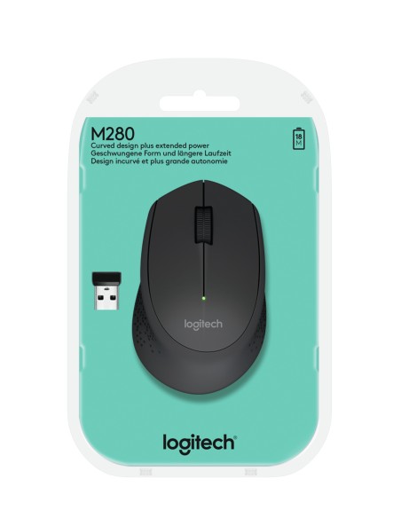 Logitech M280 ratón RF inalámbrico Óptico 1000 DPI mano derecha