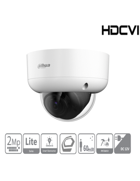 (DH-HAC-HDBW1200RAP-Z-2712-S6) DAHUA CÁMARA HÍBRIDA DOMO HDCVI 2MP ANTIVANDÁLICA VARIFOCAL 2.7-12MM