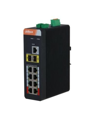 (DH-IS4210-8GT-120) DAHUA SWITCH INDUSTRIAL L2 GESTIONABLE POE 2.0 WATCHDOG 8 PUERTOS + 2 GIGABIT SFP