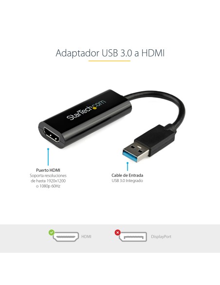 StarTech.com Adaptador Gráfico Conversor USB 3.0 a HDMI - Ca