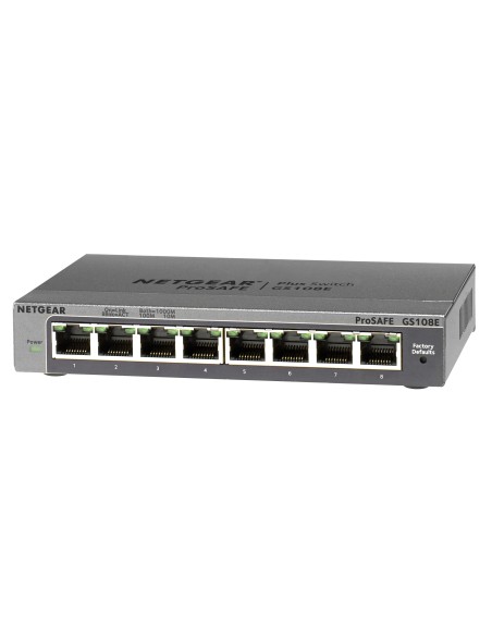 Netgear GS108E Gigabit Ethernet (10 100 1000) Negro