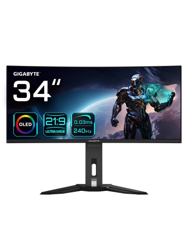 Gigabyte MO34WQC2 pantalla para PC 86,4 cm (34") 3440 x 1440 Pixeles Wide Quad HD OLED Negro