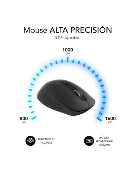 SUBBLIM Ratón CURVE ERGO DUAL MOUSE BATTERY BLACK