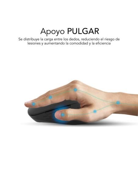 SUBBLIM Ratón CURVE ERGO DUAL MOUSE BATTERY BLACK