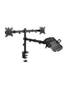 SOPORTE DE MESA 2MONITORES 1PORTATIL 2BRAZOS 17-32 NEGRO TOOQ DB1202TN-B