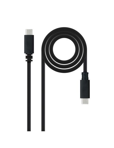 CABLE USB-C 2.0 3A USB-CM-USB-CM 1.5M NANOCABLE NEGRO 10.01.2301-L150