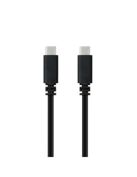 CABLE USB-C 2.0 3A USB-CM-USB-CM 1.5M NANOCABLE NEGRO 10.01.2301-L150