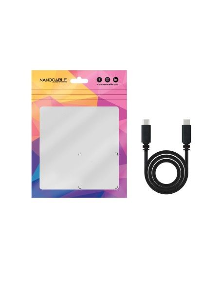 CABLE USB-C 2.0 3A USB-CM-USB-CM 1.5M NANOCABLE NEGRO 10.01.2301-L150
