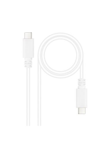 CABLE USB-C 2.0 3A USB-CM-USB-CM 1.5M NANOCABLE BLANCO 10.01.2301-L150-W
