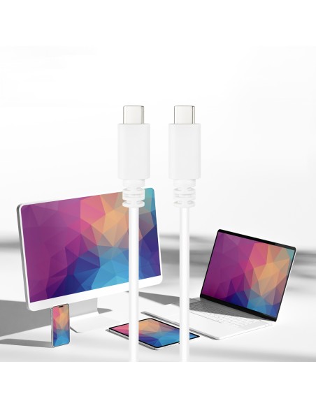 CABLE USB-C 2.0 3A USB-CM-USB-CM 1M NANOCABLE BLANCO 10.01.2301-W