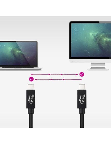 CABLE USB 4 GEN3X2 NANOCABLE 5A USB-CM-USB-CM 240W 40GBPS 1M 10.01.5001