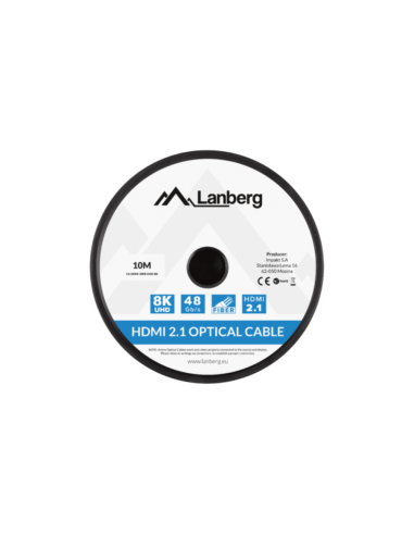 CABLE HDMI AOC LANBERG V2.1 M/M OPTICO ACTIVO 8K60HZ 10M NEGRO