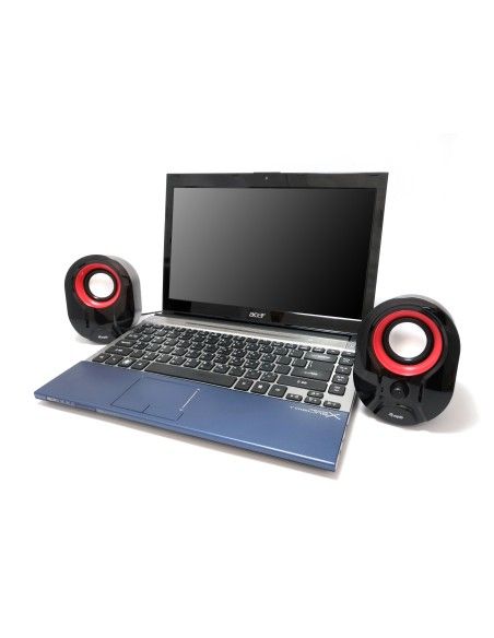 STEREO 2.0 SPEAKER, BLACK + RED