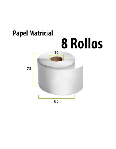 ROLLO PAPEL MATRICIAL 76x65x12 8 ROLLLOS MUZ2038