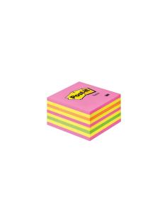 NOTAS ADHESIVAS POST-IT CUBO 76 X 76 MM. COMPUESTA POR LOS COLORES 2 ROSA, NARANJA, FUCSIA, VERDE INTENSO Y 4 AMARILLO. 450 HOJA