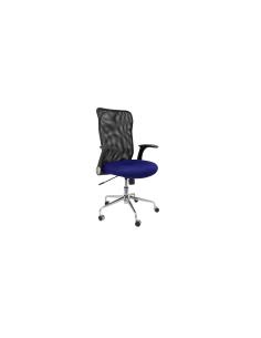 SILLA MINAYA RESPALDO MALLA NEGRO ASIENTO 3D AZUL 4031AZ
