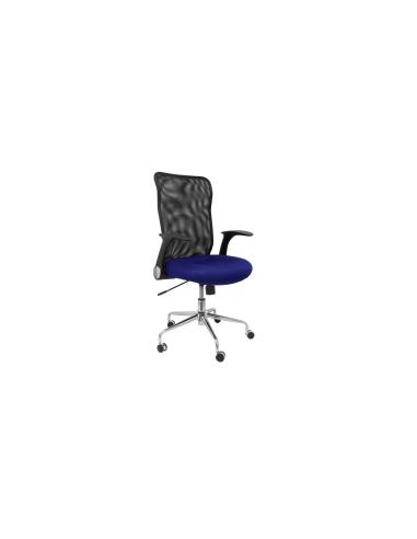 SILLA MINAYA RESPALDO MALLA NEGRO ASIENTO 3D AZUL 4031AZ