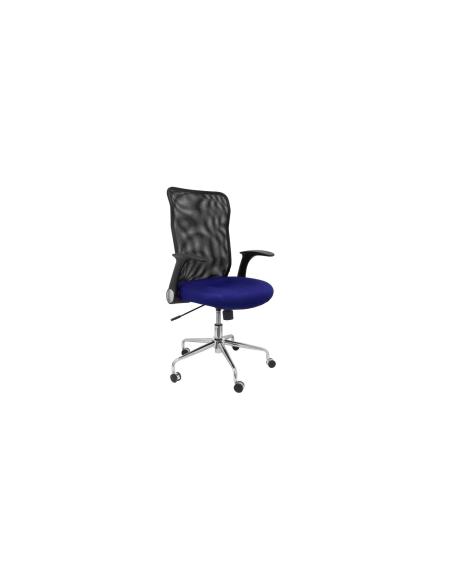 SILLA MINAYA RESPALDO MALLA NEGRO ASIENTO 3D AZUL 4031AZ