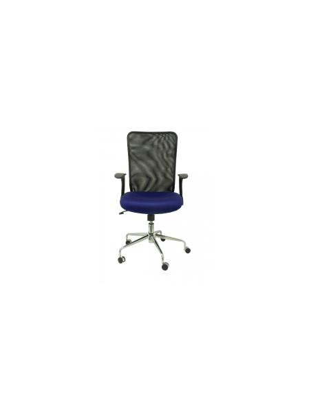 SILLA MINAYA RESPALDO MALLA NEGRO ASIENTO 3D AZUL 4031AZ