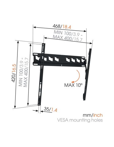 SOPORTE INCLINABLE VOGELS MA-3010 PARA PANTALLAS TV DE 32P -55P NEGRO 8563010