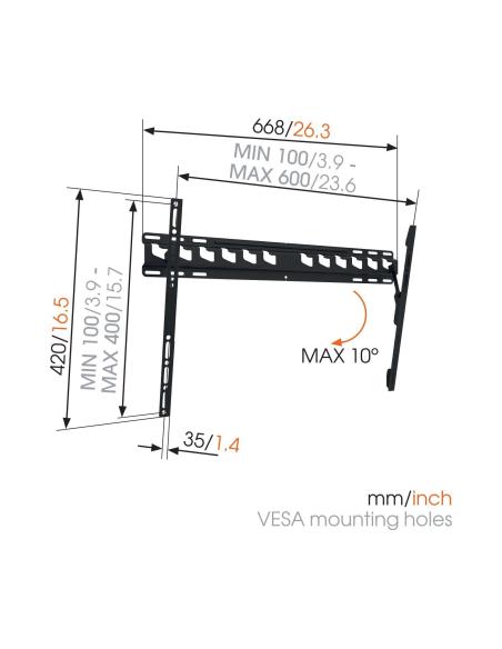 SOPORTE INCLINABLE VOGELS MA-4010 PARA PANTALLAS TV DE 40P -65P NEGRO 8564010