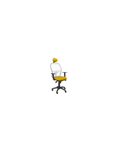 SILLA JORQUERA MALLA BLANCA ASIENTO BALI AMARILLO CABECERO FIJO 15SBBALI100C