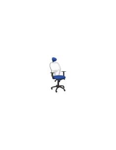 SILLA JORQUERA MALLA BLANCA ASIENTO BALI AZUL CON CABECERO FIJO 15SBBALI229C