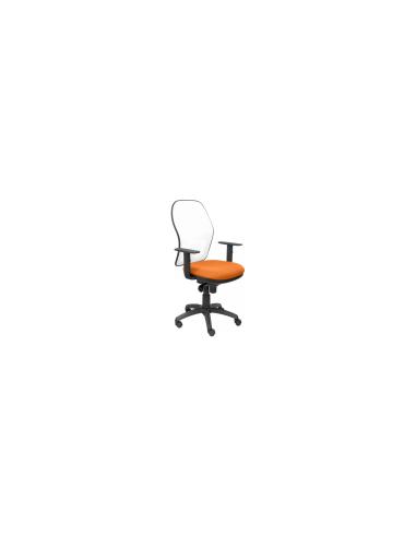SILLA JORQUERA MALLA BLANCA ASIENTO BALI NARANJA 15SBBALI308