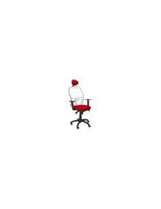SILLA JORQUERA MALLA BLANCA ASIENTO BALI ROJO CABECERO FIJO 15SBBALI350C