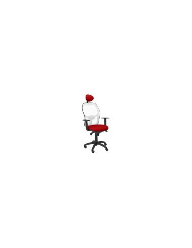 SILLA JORQUERA MALLA BLANCA ASIENTO BALI ROJO CABECERO FIJO 15SBBALI350C