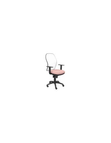 SILLA JORQUERA MALLA BLANCA ASIENTO BALI ROSA PÍLIDO 15SBBALI710