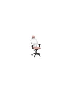 SILLA JORQUERA MALLA BLANCA CABECERO FIJO ASIENTO BALI ROSA PÍLIDO 15SBBALI710C