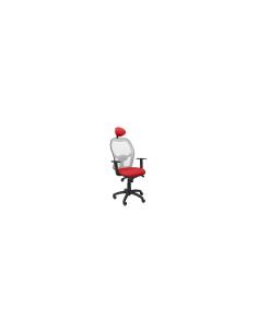 SILLA JORQUERA MALLA GRIS CABECERO FIJO ASIENTO BALI ROJO 15SGRBALI350C