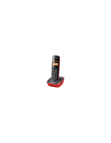 TELEFONO INALAMBRICO DECT PANASONIC IDENTIFICACION LLAMADAS AGENDA 50 ENTRADAS PANTALLA LCD NEGRO ROJO KX-TG1611GR
