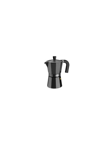 CAFETERA MONIX VITRO NOIR CAPACIDAD 3 TAZAS ALUMINIO CON RECUBRIMIENTO ANTIADHERENTE MANGO ERGONOMICO EXTERIOR MATE INTERIOR SIN